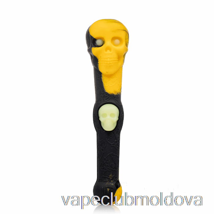 Kit Vape Pod Stratus Skull Dipper Silicon Dab Paie Sol (negru / Galben)